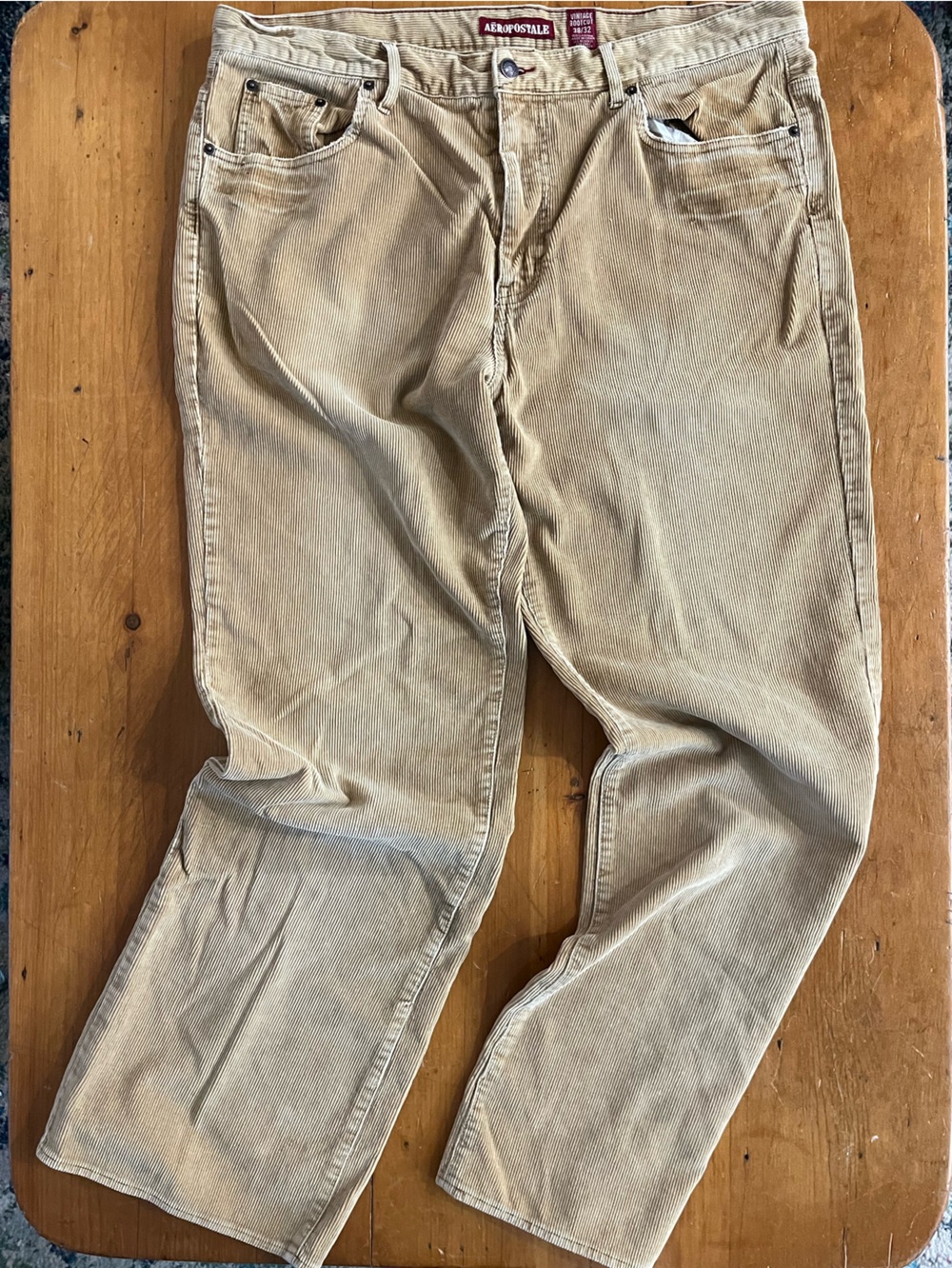 Aeropostale Vintage Bootcut Tan Narrow Wale Corduroy Men’s Pants 38x32